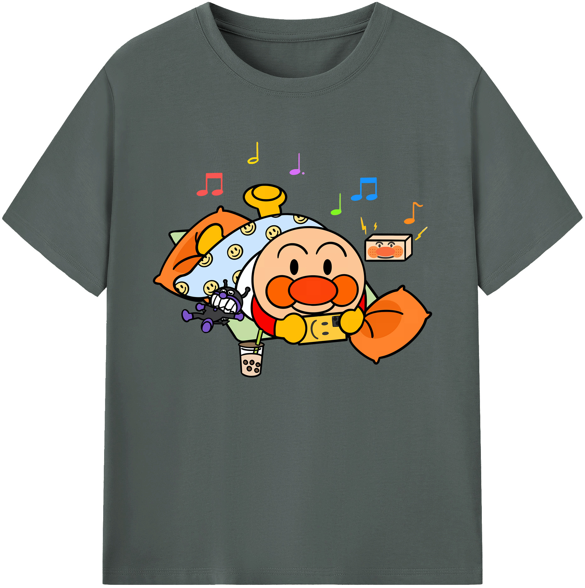 （画像用） アンパンマン Anpanman 綿100％ メンズ半袖Tシャツ｜肌触りやわらか＆通気性